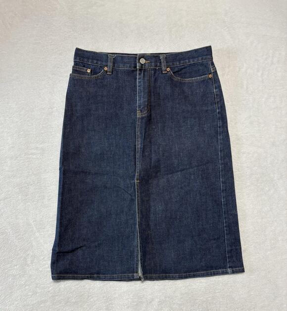 Gap Dresses & Skirts - Gap Skirt Womens 8 Blue Denim Straight Knee Length Stretch 5 Pocket Casual